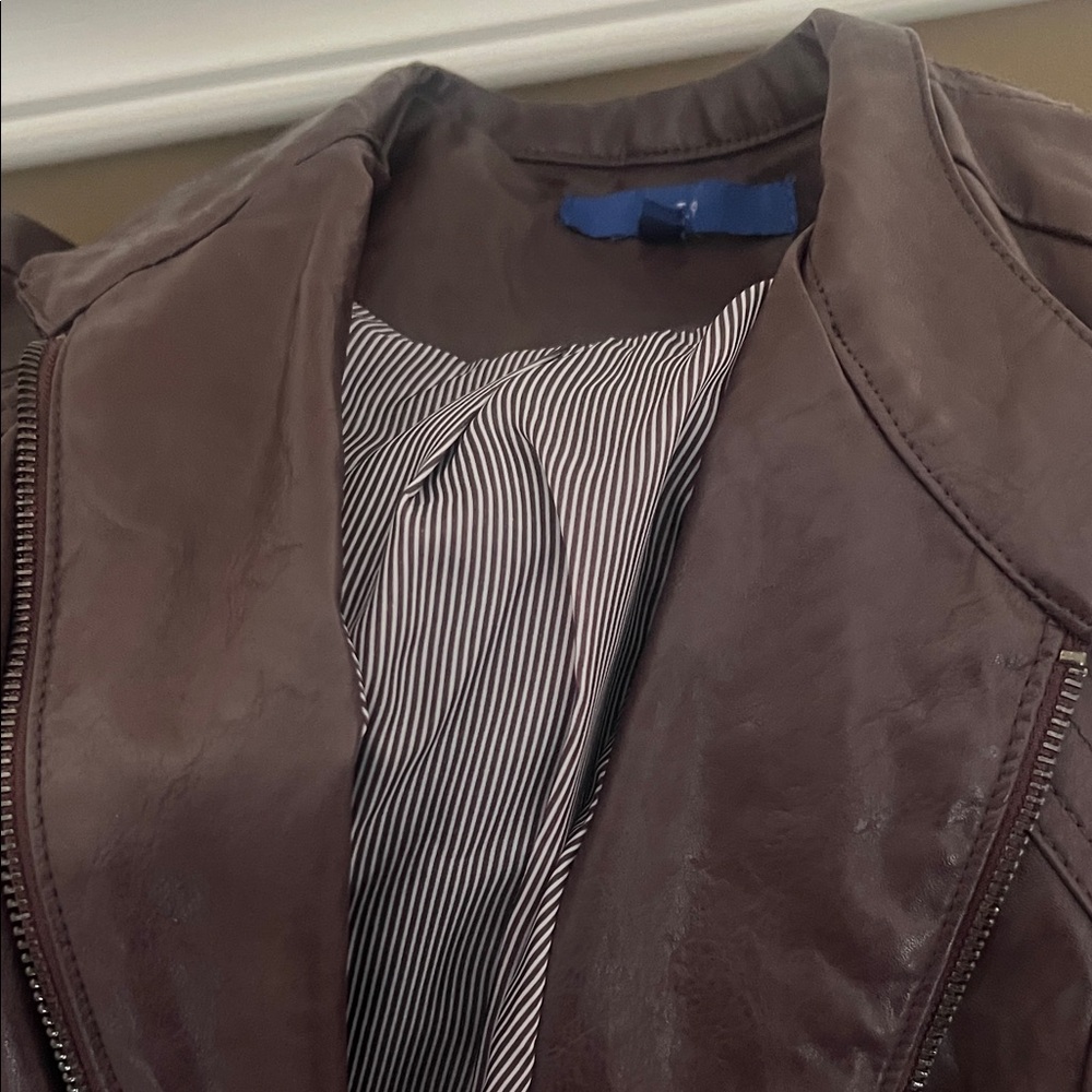 Women's Brown imitation Leather Jacket